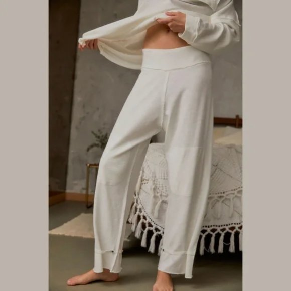Free People Pants - NWT $70 Free People Organic Cotton Lounge Pants Small Ivory White NEW Intimately